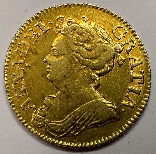1713 queen anne - gold, guinea