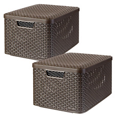 2x Curver Storage Box Rattan