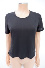 Salomon Womens Gym T Shirt Top Size S Small Black Short Sleeve