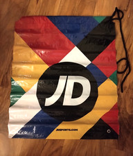 1 UNUSUAL  COLOURFUL JD SPORTS DUFFLE DRAWSTRING GYM BAG USED COLLECTABLE