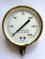 4"  All brass steam pressure