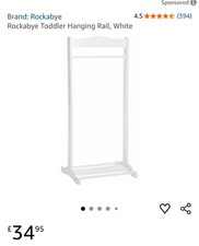 Rockabye Toddler Clothes Hanging Rail Kids Rack Shoe Shelf Display Stand - USED