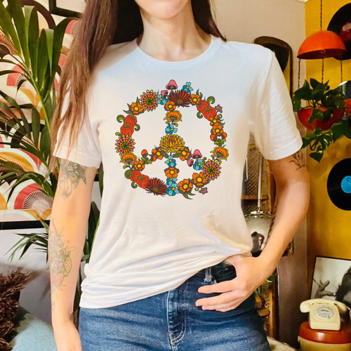Hippie peace sign shirt - hippie,
