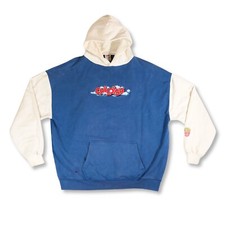 Childish Theme Park Hoodie Mens XL Blue Rear Print Embroidered Clouds TGF Bro