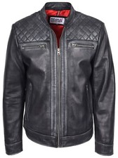 Mens Real Leather Biker Jacket