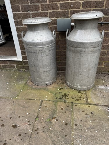 Vintage milk churns - milk,