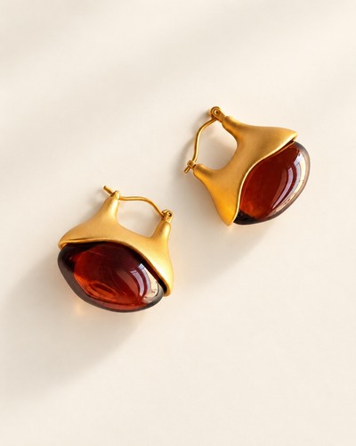 Vintage amber earrings - amber,