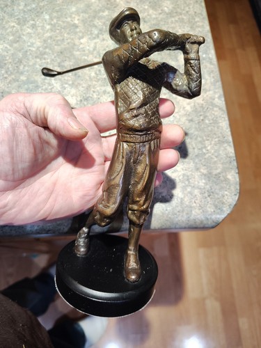 Fine art bronze swing golfer - art,