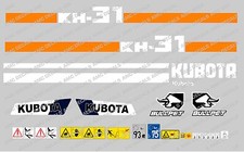 KUBOTA KH31 MINI DIGGER COMPLETE DECAL STICKER SET WITH SAFETY WARNING SIGNS