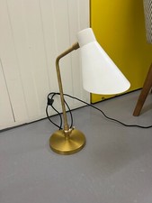arched table lamp - Brushed gold and white