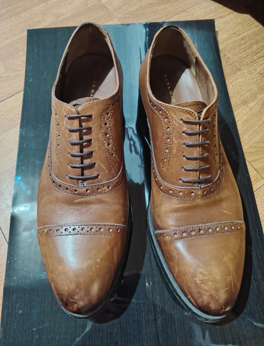 Zara men brown leather - zara,