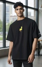 Hype Clothing Mens Black Big Bird Sesame Street Logo On Sleeve SZ M 100% Cotton
