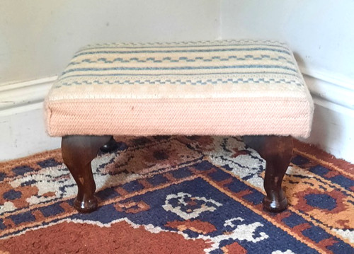 Vintage padded footstool - vintage,