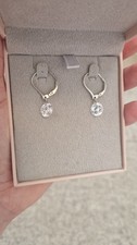 Diamonique DQCZ sterling silver '925' Drop Earings Oval Cz