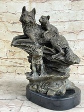 Bronze Marble Statue Wolf