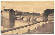 Chester: Dee Bridge & Mill, Vintage Black and White Postcard