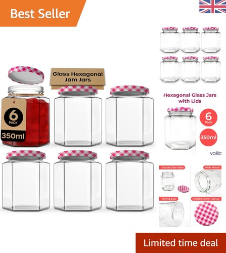 350ml hexagonal glass jars - hexagonal,