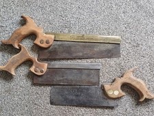 J.Tyzack & Son 10" Brass Back Saw + 2 Un-named  8" Back Saws