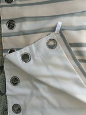 Curtains 66”x90” Duck Egg/cream Stripe Eyelet Heading