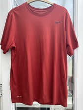 Nike Men's Red Dri-Fit T-Shirt Cotton & Polyester Blend Size Large