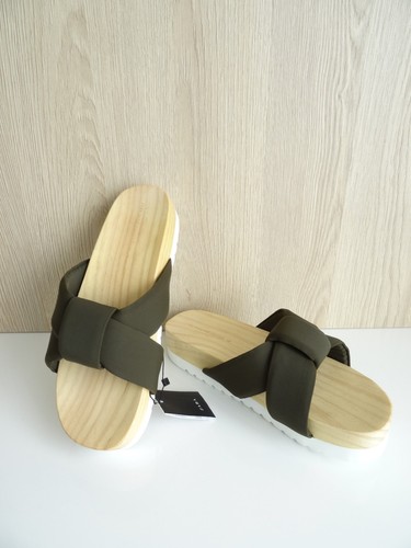 Zara khaki green wooden - zara,