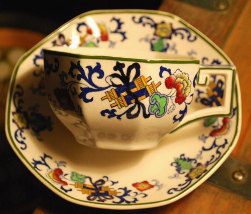 Antique set cups saucers - cups,