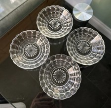 Set of 4 Vintage Pressed Glass