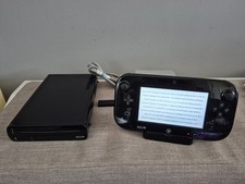 Nintendo Wii U 32GB Black Console Handheld System with Cables - Tested & Working