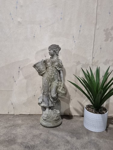 Vintage statue maiden holding - vintage,
