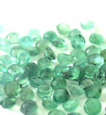 5pcs Natural Unheated Colombian Emeralds - 3mm Round Cut Green Gemstones LOT