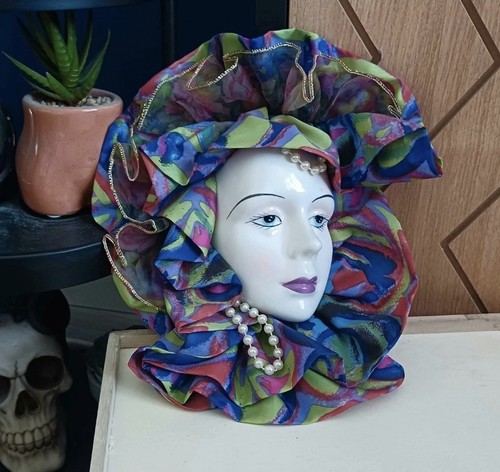 Vintage art nouveau clay mask - art,