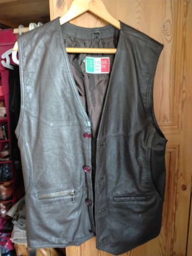 Italian leather gilet - italian,