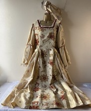 Medieval-Style Women’s Reanactment Costume Top Skirt Head Piece Handmade 20’ Ptp