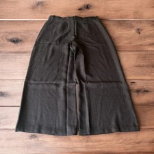 Vintage style baggy wide leg textured tailored trousers in brown Size M