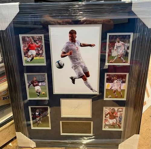 David beckham signed montage - david,