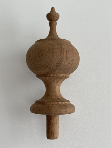 Wooden finial clock barometer - finial,