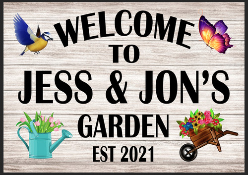 Personalised garden sign she - garden,