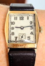 Gents 1938 Swiss 9ct Gold Curvex 15 Jewels Sub Dial AS 984 Watch Serviced