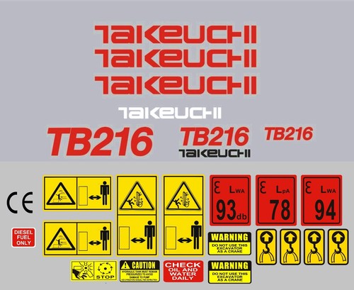 Decal sticker set for takeuchi - decal,