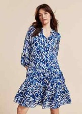 Freemans Cobalt Print Tiered Dress  UK 10  (fm135-1)
