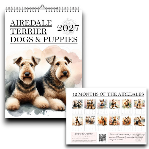 Airedale terrier calendar - terrier,