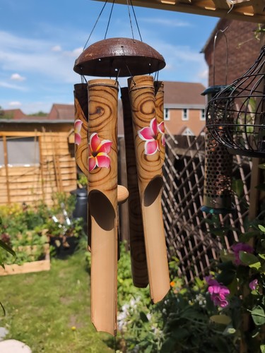 Large bamboo wind chime with - bamboo,