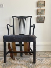 A Chippendale Style, George 111 Mahogany Elbow Chair with Tapestry Seat