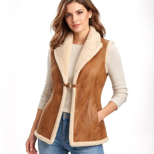 Womens brown shearling leather - womens,