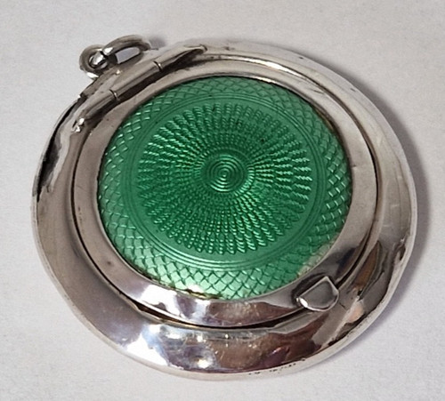 Antique 5cm green guilloche - 5cm,