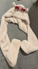 Cute Plush Hooded Scarf with