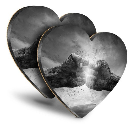 Heart mdf coasters bw - heart,