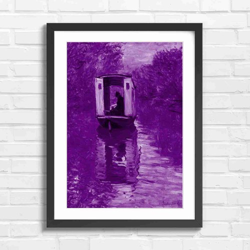 Impressionist barge boat - boat, on