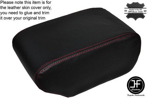 Red stitch leather armrest - red,