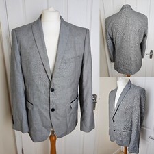 Men's George Asda Grey Suit Jacket Blazer 42 Inch Chest